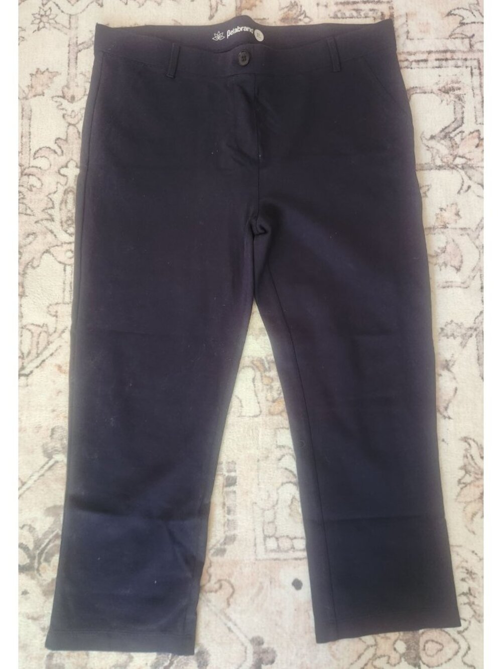 BetaBrand Women's Sz. XL Navy Blue Crop Stretchy Pants
